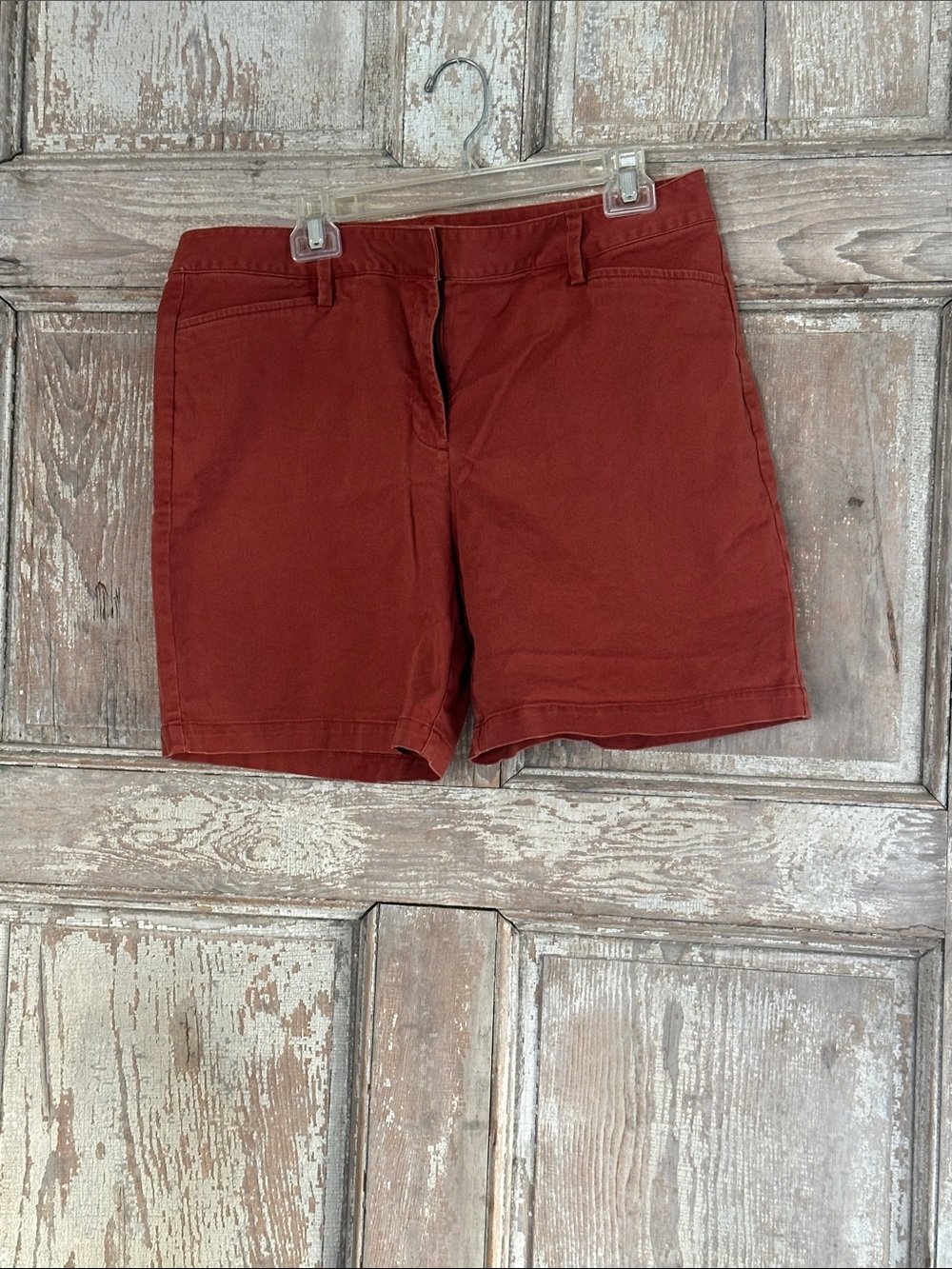 Lands End Classic Women's High-Rise Cotton Shorts in Rust